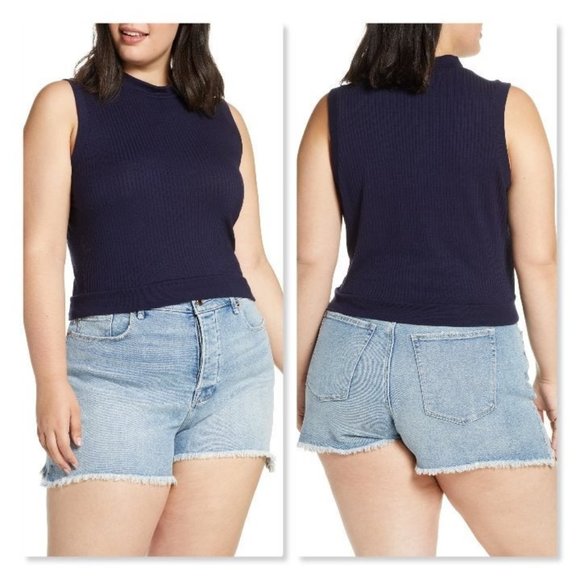 bp Tops - Nordstrom BP Mock Neck Ribbed Tank Top